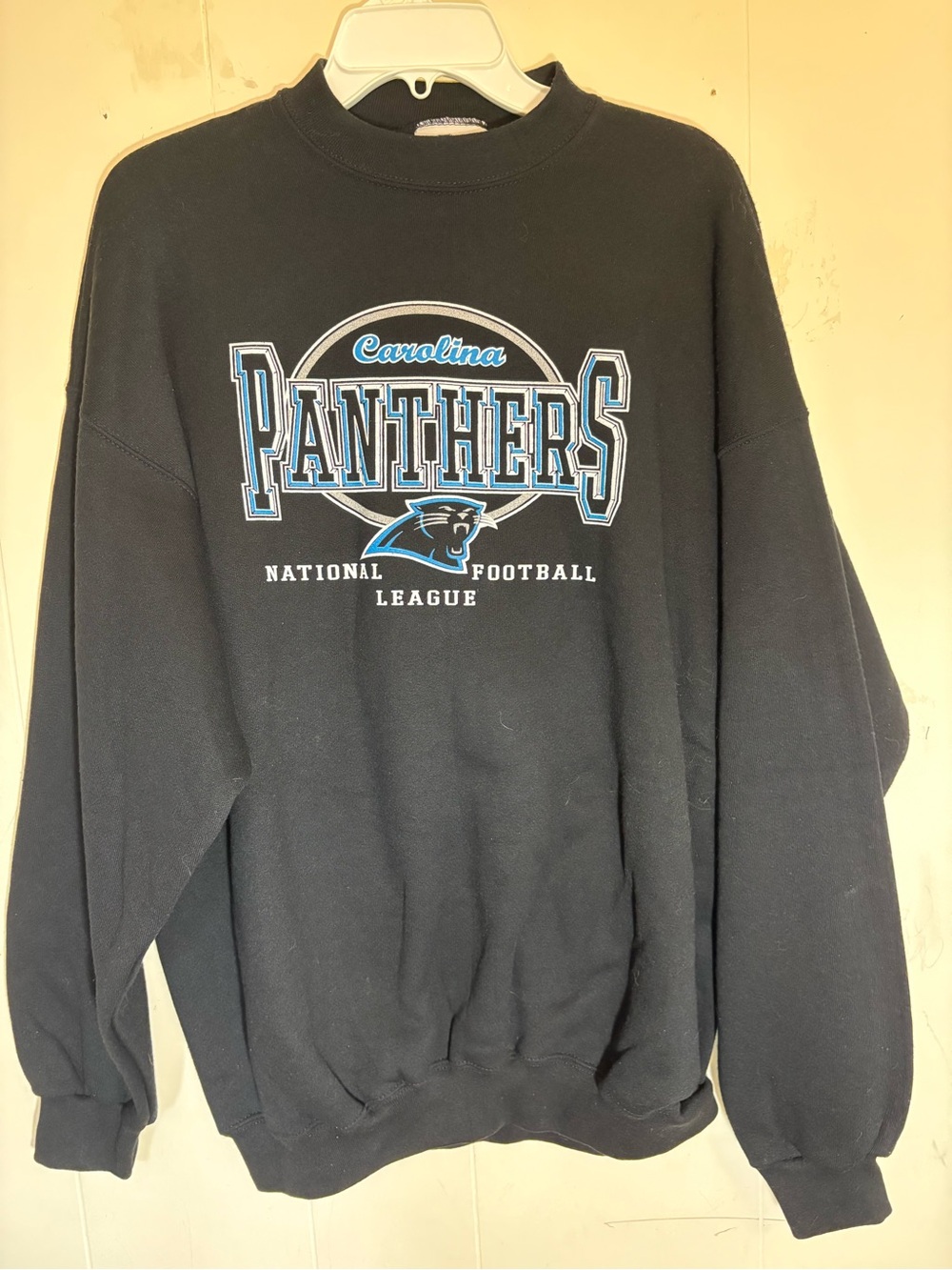 Vintage Carolina Panthers 1990s Logo Athletic Sweatshirt NWOT XL Black NFL
